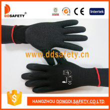 13 Gauge Black Nylon Liner Black Latex Coating Glove